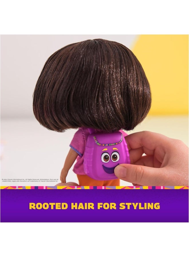 DORA مجموعة الأصدقاء المقربين دورا وبوتس - دمية 6" مع فساتين، حقيبة ظهر وأحذية لشخصيات للأطفال من عمر 3 سنوات فما فوق - Image 3